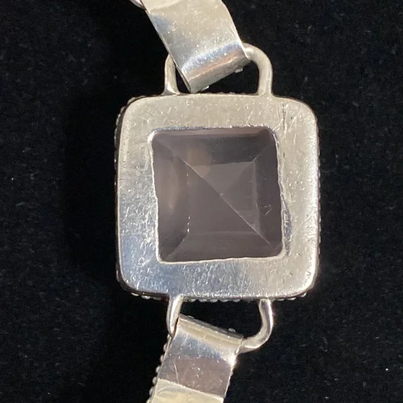 *SOLD*STERLING SILVER BOLD MULTI GEMSTONE LINK BRACELET - Picture 7 of 10